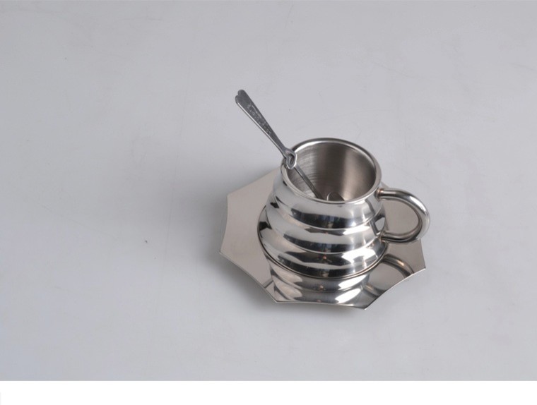 Stainless Steel Bamboo Cup and Saucer