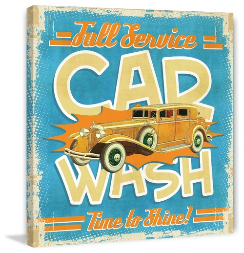"Full-Service Car Wash" Painting Print on Wrapped Canvas