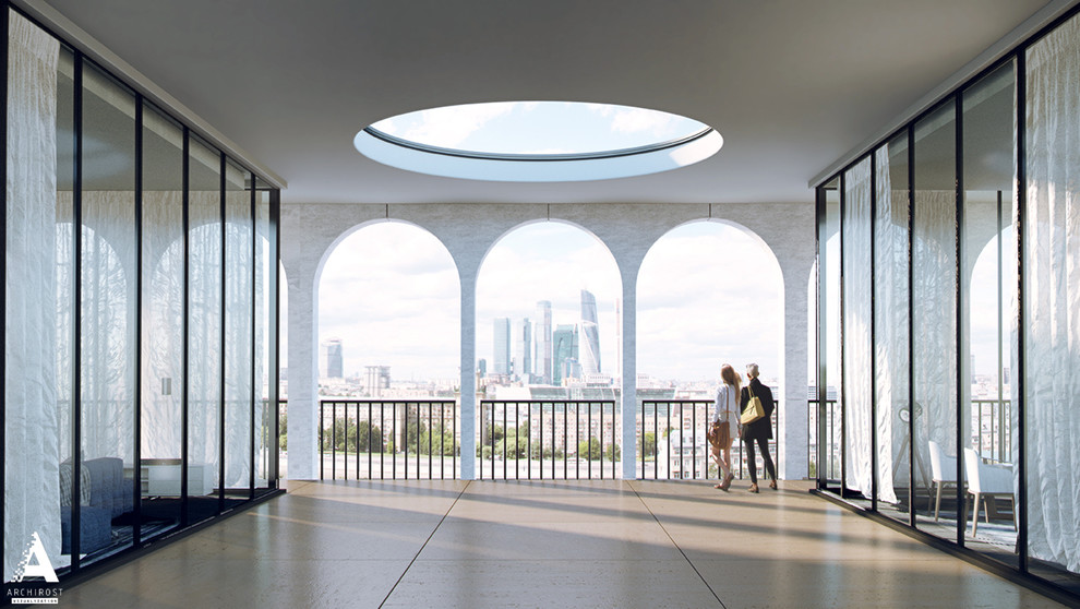 Дом с двухэтажными арками