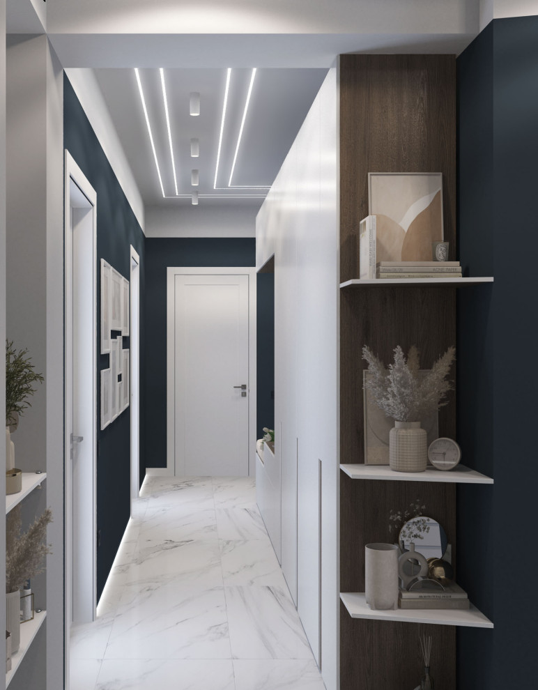 Источник вдохновения для домашнего уюта: маленький коридор в современном стиле с серыми стенами для на участке и в саду