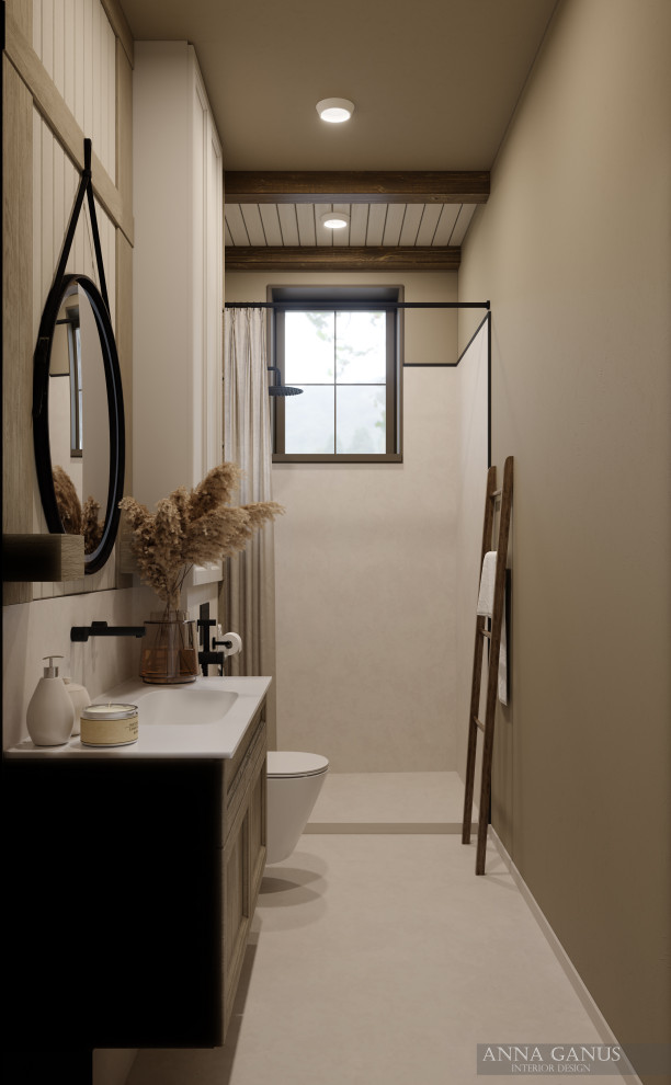 Домик в деревне в природных оттенках.