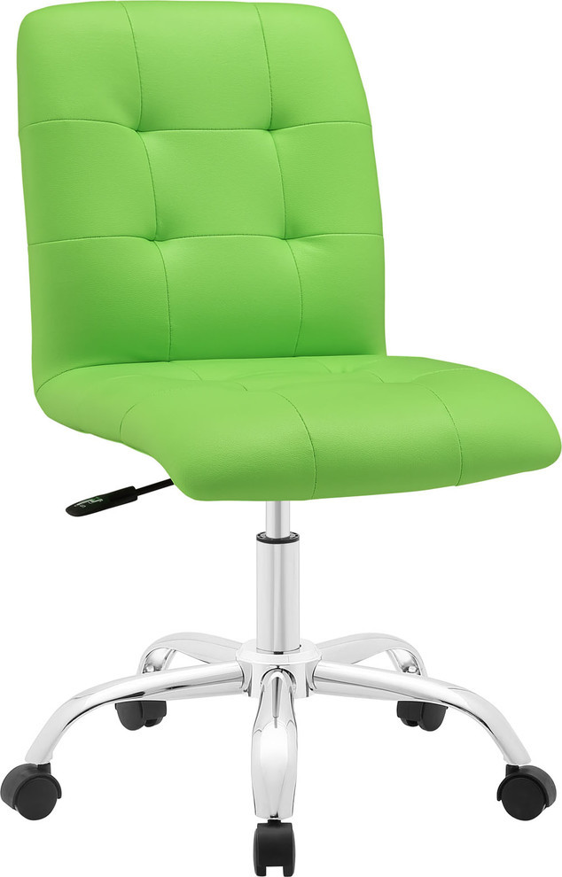 Elton Armless Mid Back Office Chair Bright Green