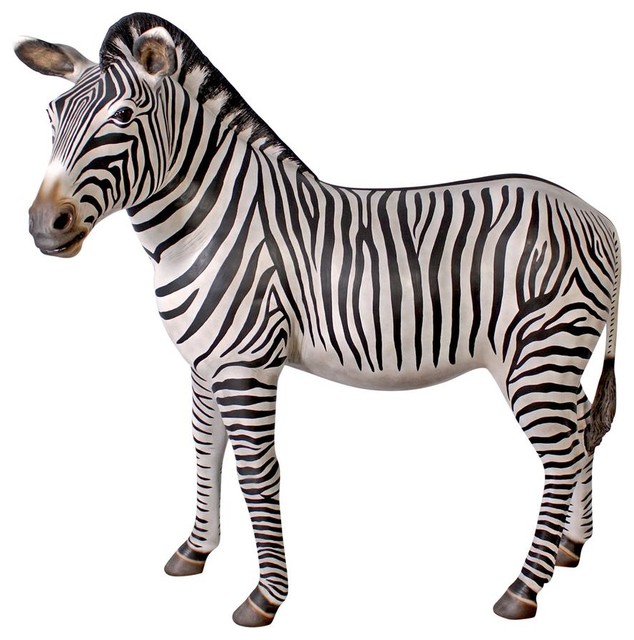 Grand Scale Adult Zebra Statue Contemporary Garden Statues And Yard