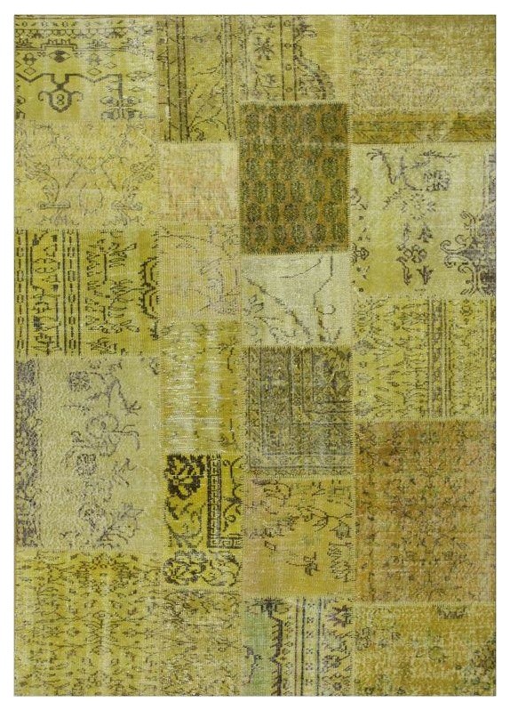 Pre-owned Yellow Overdyed Turkish Carpet - 5' 7" x 7' 10"