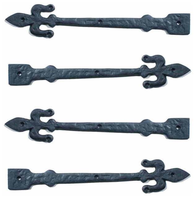 Decorative Strap Hinge Black Iron 12 Inch Long Rustic Hinges