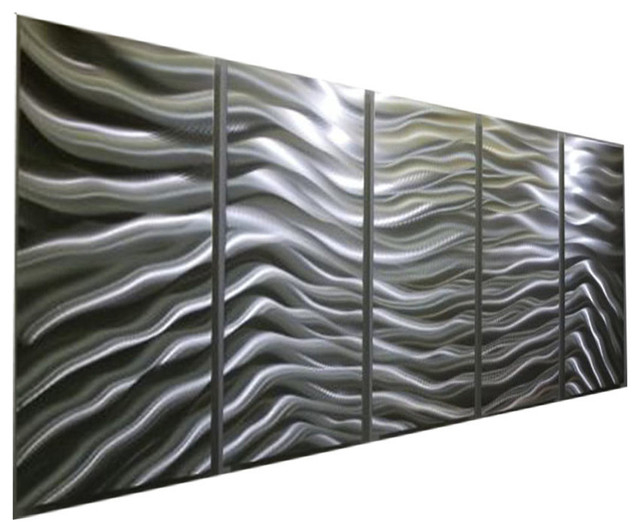 Contemporary Metal Wall Art Silver Decor By Jon Allen Euphoria 64 X24 X