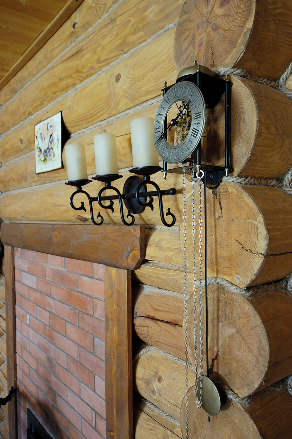 Интерьер бани из бревна