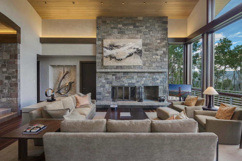 Inspiration for a transitional living room remodel in Denver