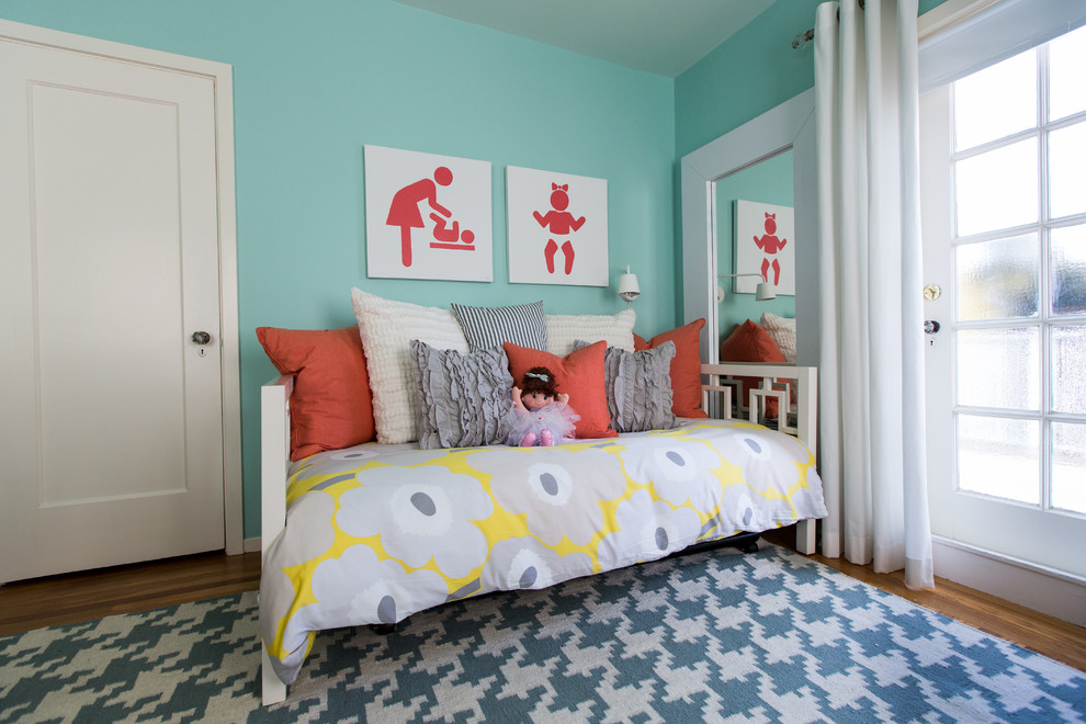 Inspiration for a contemporary kids' room for girls in San Francisco.