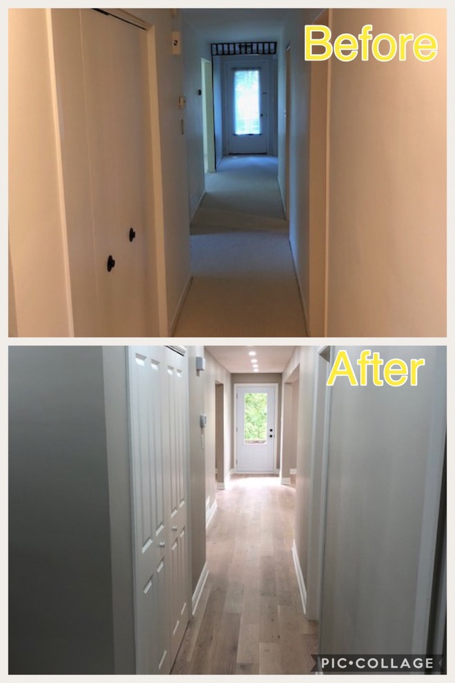 Before & After complete home remodeling with 18 ft long structural wall removal