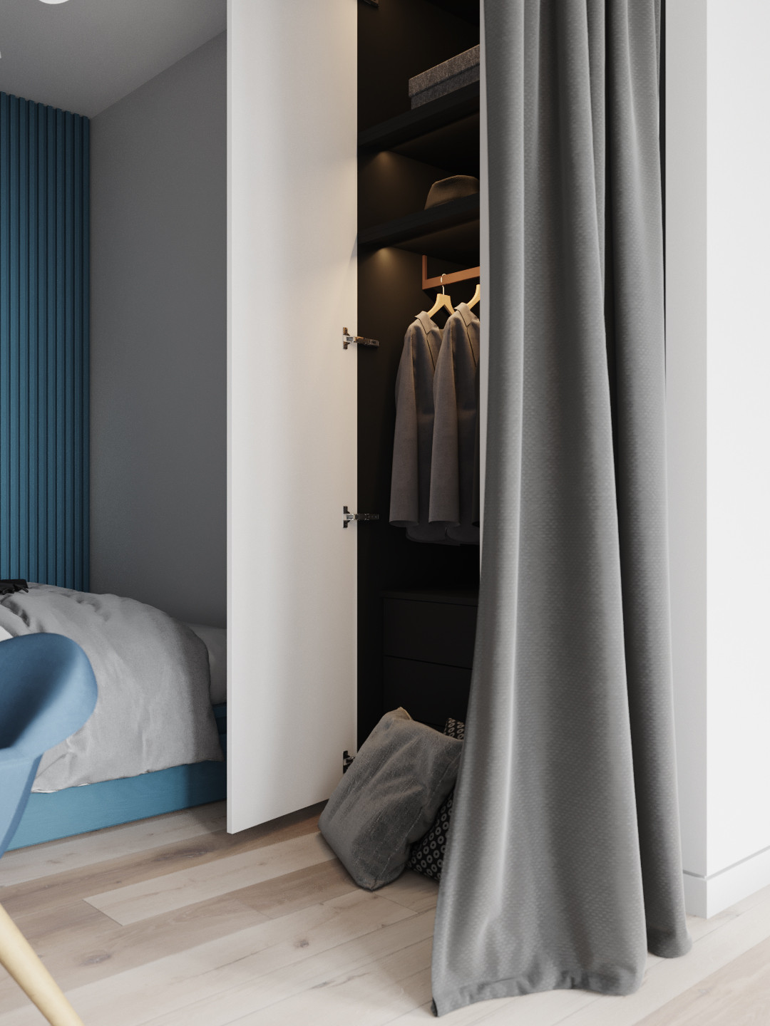 Квартира для Молодой пары.Синее настроение.