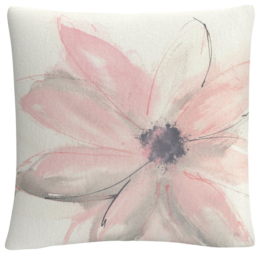 Chris Paschke 'Blush Clematis I' Decorative Throw Pillow