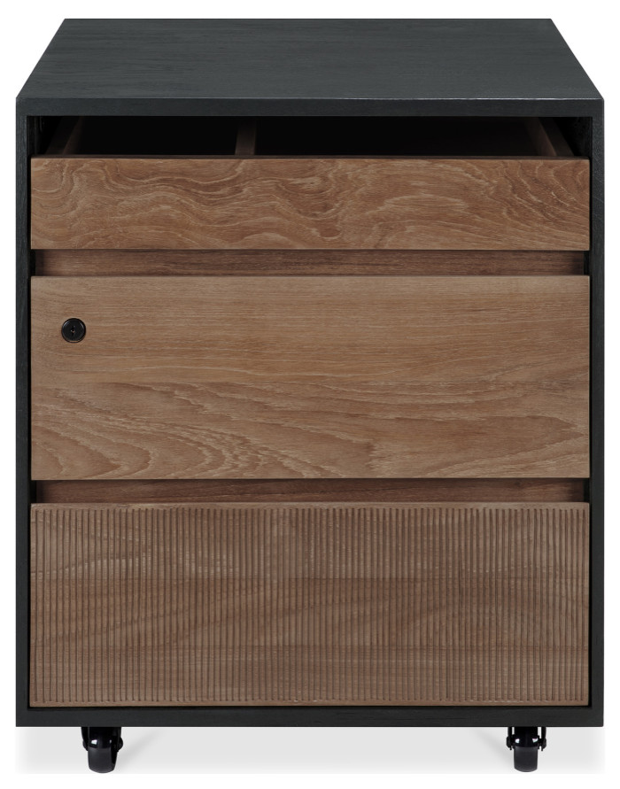 Black Teak Drawer Unit, Ethnicraft Oscar Contemporary Drawer
