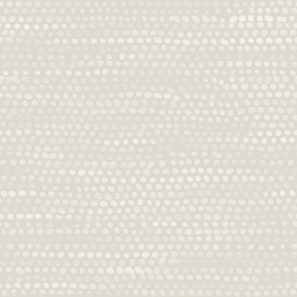Moire Dots Pearl Gray Peel and Stick Wallpaper, Sample, Sample