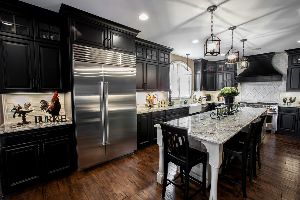 kitchen beautiful dark kitchens cabinets appliances granite st traditional designer island stainless before after louis floor farmhouse tile houzz steel