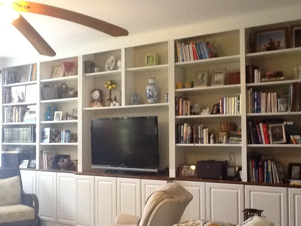 Paint back of builtin bookshelves?