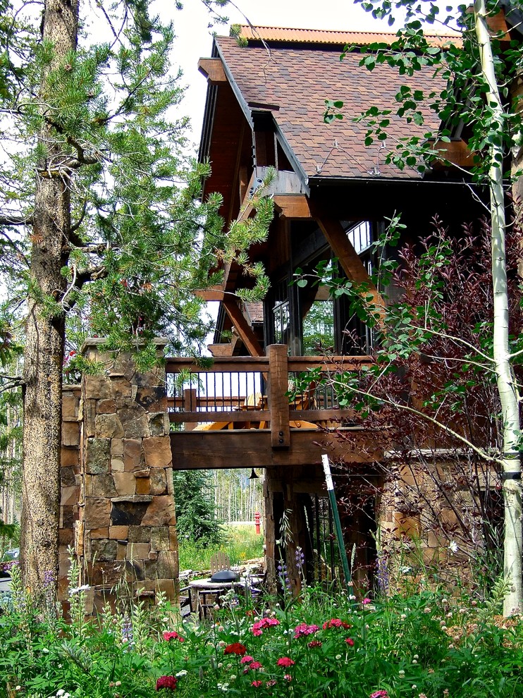 Deck - rustic deck idea in Denver