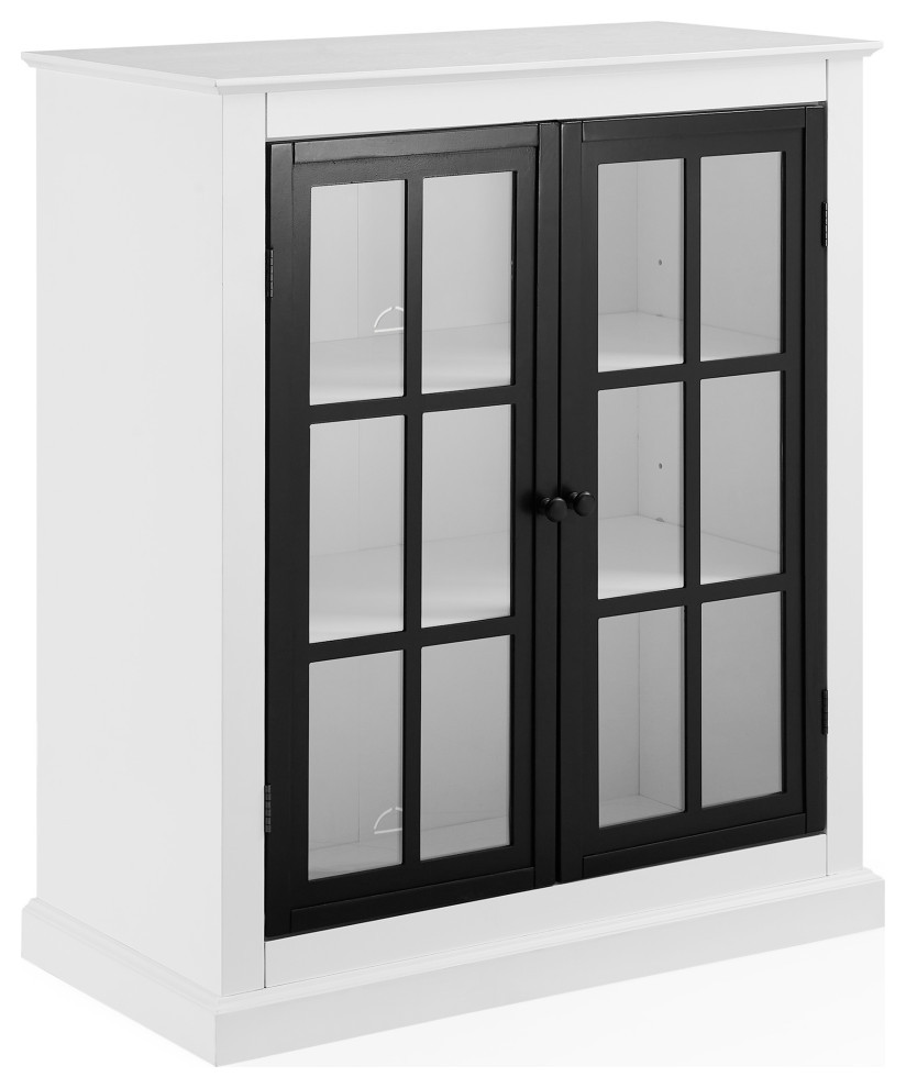 Cecily Stackable Storage Pantry White/Matte Black