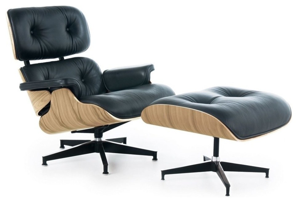 Mid Century Lounge Chair With Ottoman Black Leather Midcentury Mid Century Lounge Chair With Ottoman