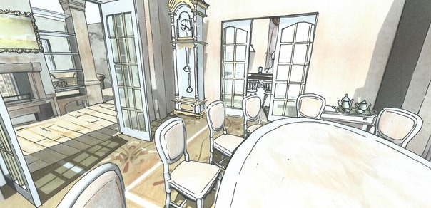 Столовая в классическом стиле