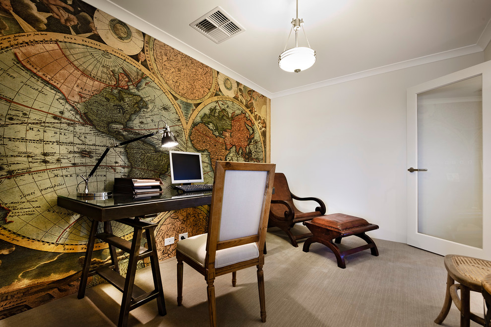 This is an example of a home office in Perth with a freestanding desk.