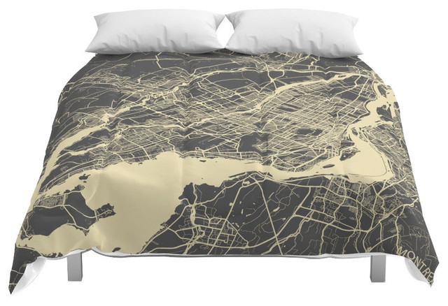 Society6 Montreal Map Comforter Contemporary Comforters And