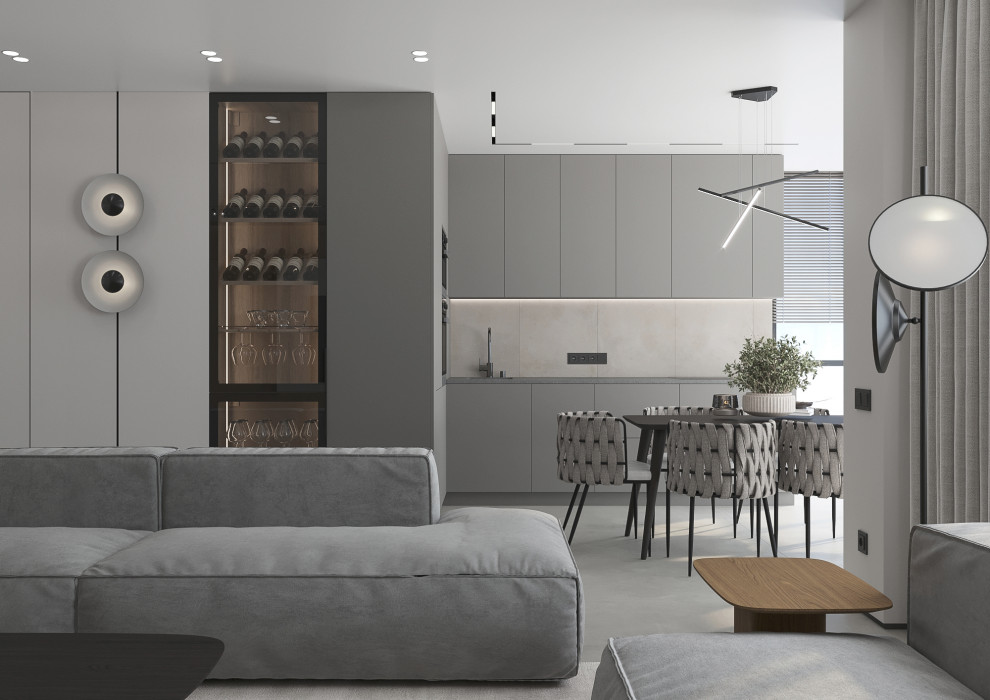 Кухня-гостиная (вид на кухню)