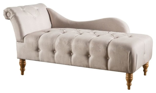 Gdf Studio Antonina Plush Tufted Traditional Chaise Lounge Gdf Studio Antonina Plush Tufted Traditional Chaise Lounge Medium Beige Fabric