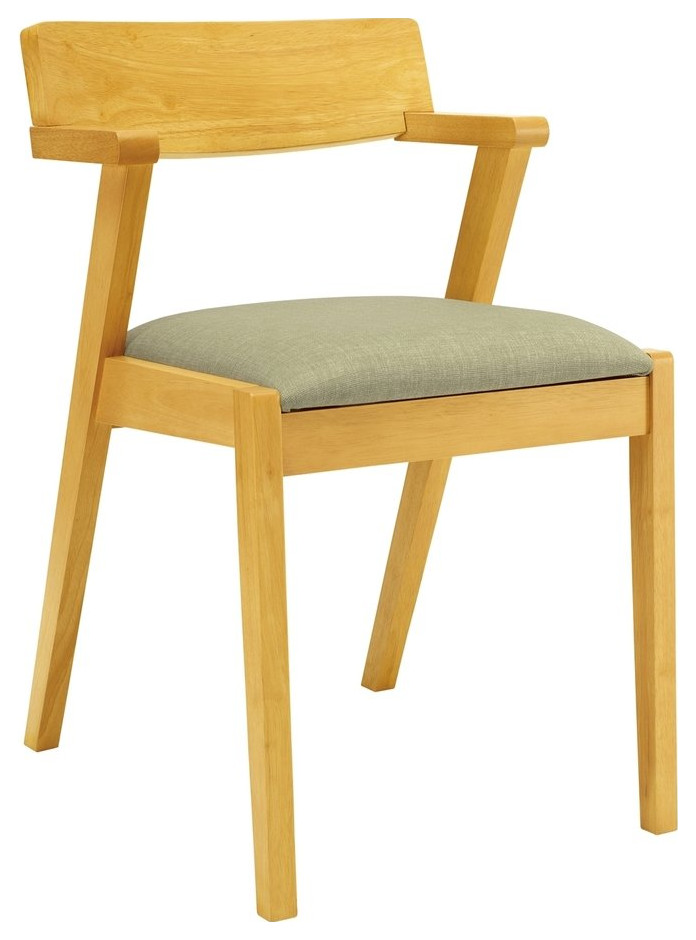 Zola Dining Chair, Natural Frame and Spring Green Seat, Set of 2