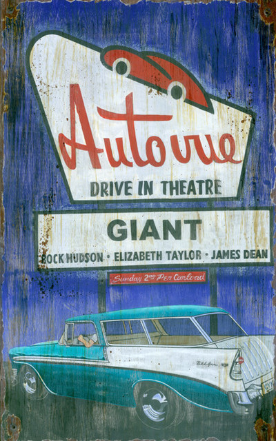 Drive In Vintage Wooden Sign, 20"x32"