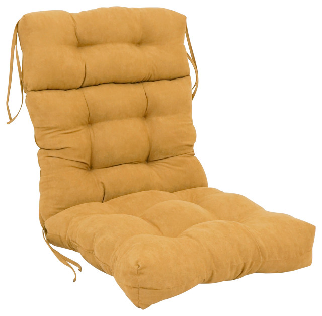 22-"x45" Solid Microsuede Tufted Chair Cushion Yellow
