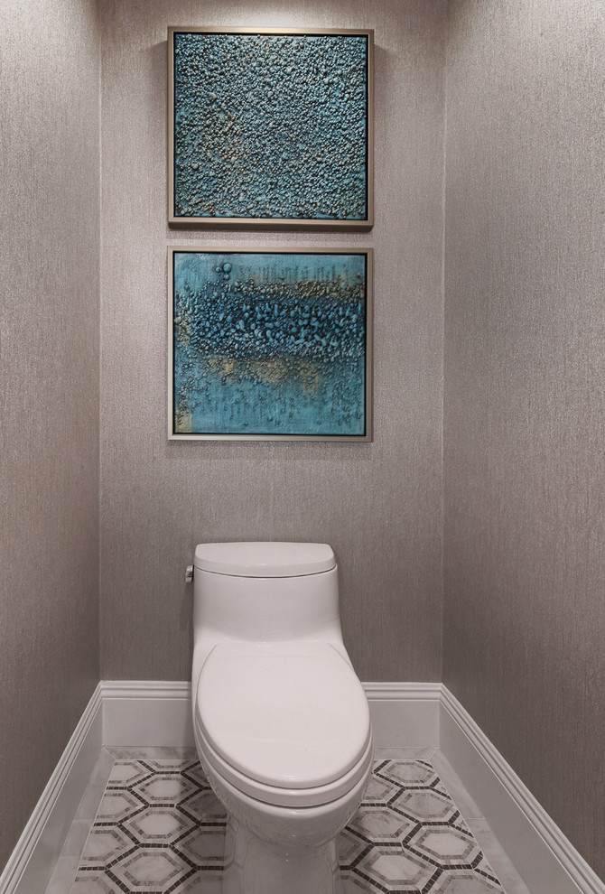 Inspiration for a contemporary powder room in Orange County.