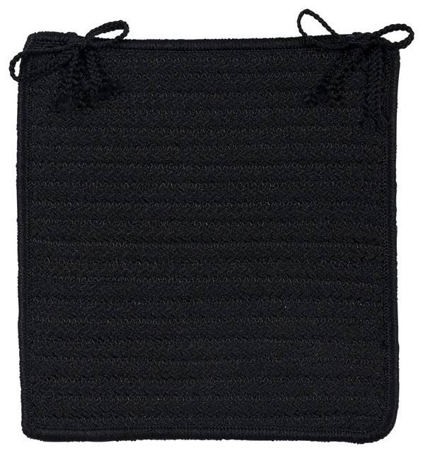Simply Home Solid Black Chair Pad (set 4) Contemporary Seat
