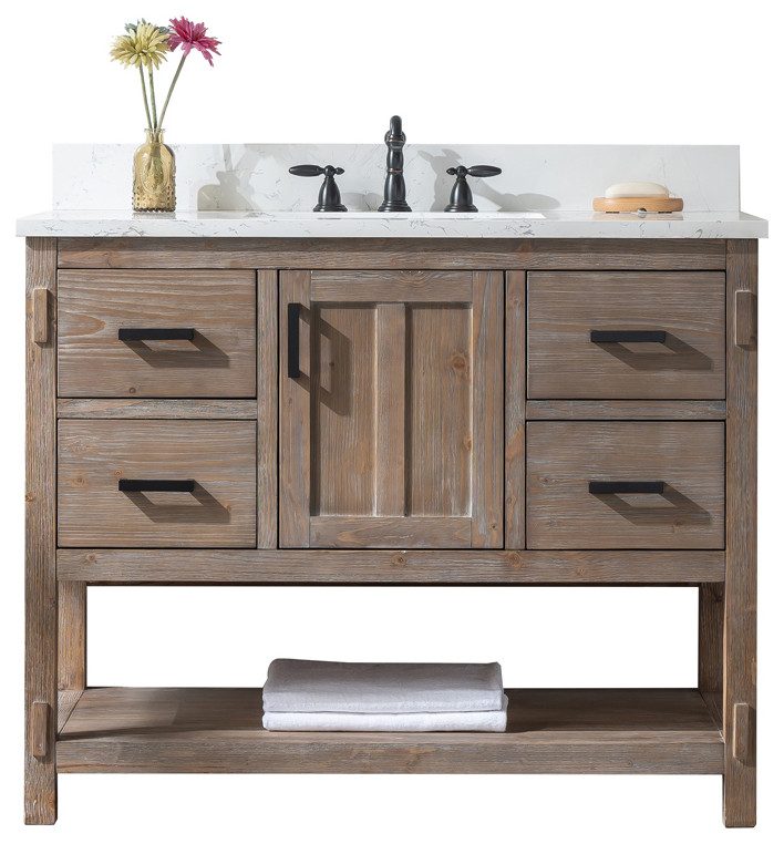 brown bathroom sink cabinet