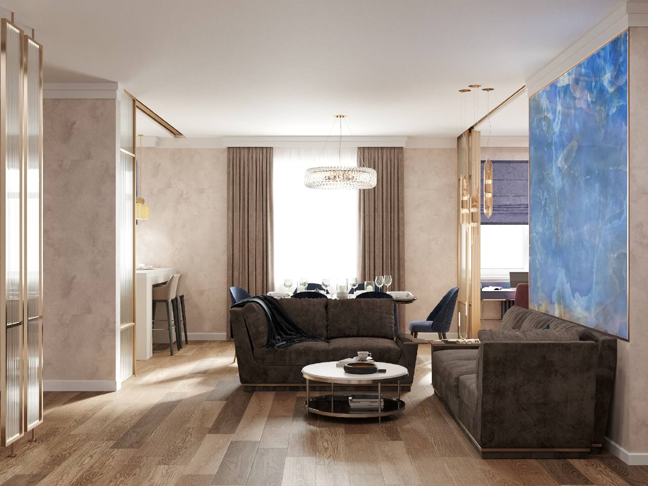 Трехкомнатная квартира площадью 120 м2. Современная классика.