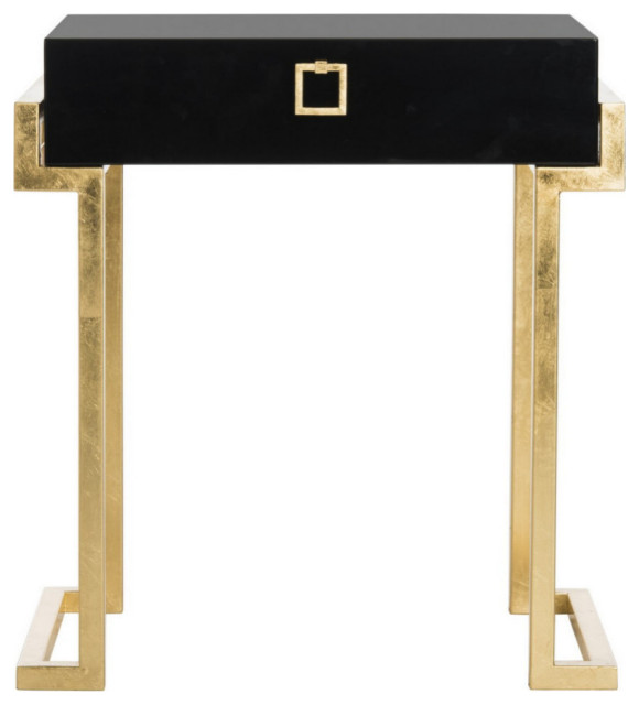 Larue Lacquer Side Table, Black Contemporary Side Tables And End