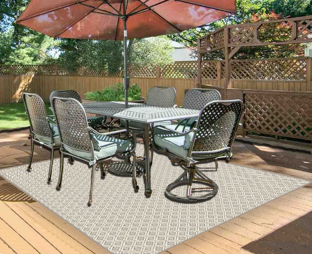 Bay Head Indoor/Outdoor Carpet, Home/Patio Area Rug DUNE, Square 9x9' Contemporary Outdoor