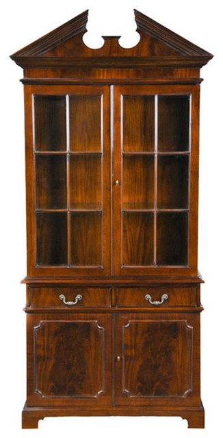 glass shelves wooden china closet cabinet - traditional - china