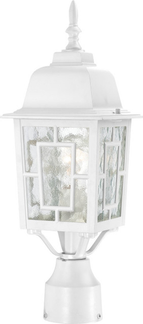 Banyan 1 Light - 17" Outdoor Post With Clear Water Glass