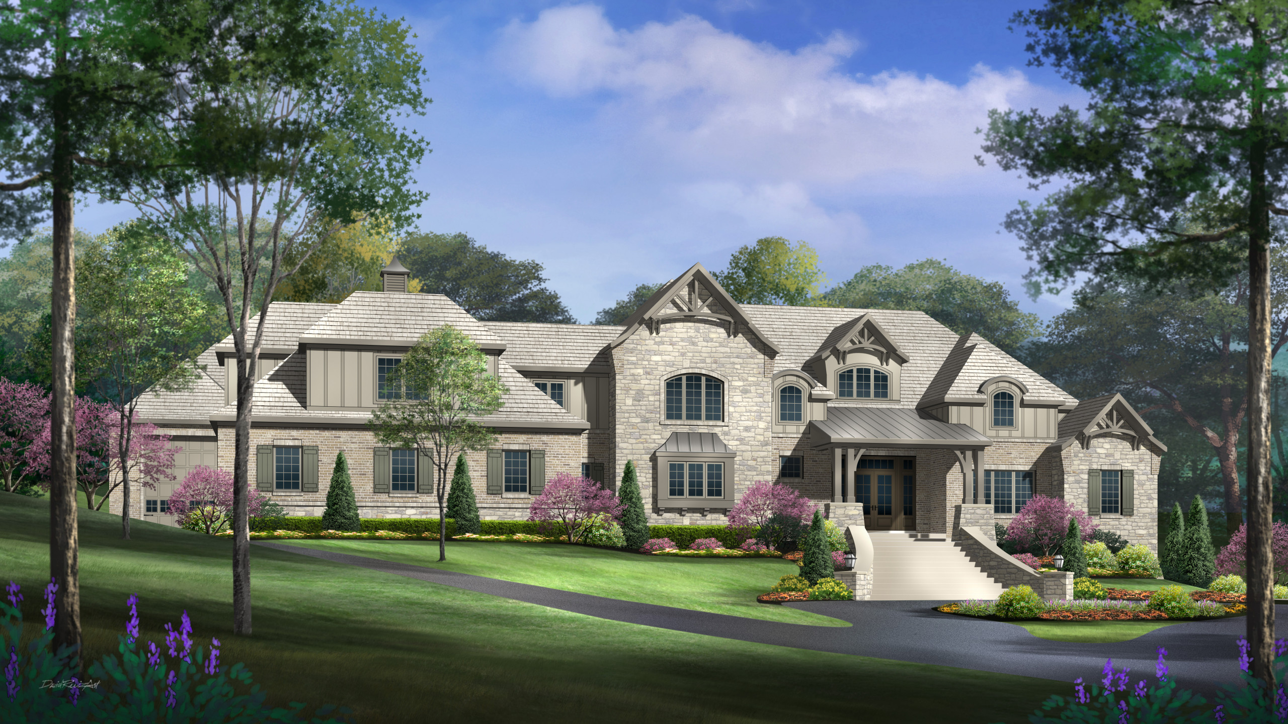 French Country 1 1/2-Story