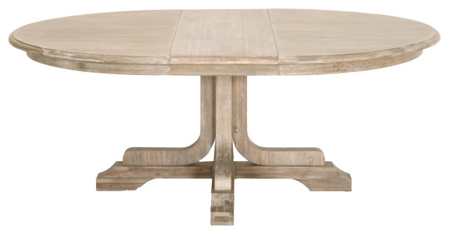 Torrey 60 Round Extension Dining Table Farmhouse Tables By Homesquare Houzz Torrey 60 Round Extension Dining Table, Round Pedestal Extension Dining Table