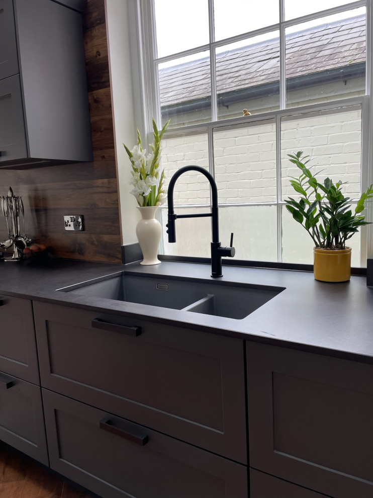 Grey Shaker Kitchen with Dekton worktops fitted in Worcester