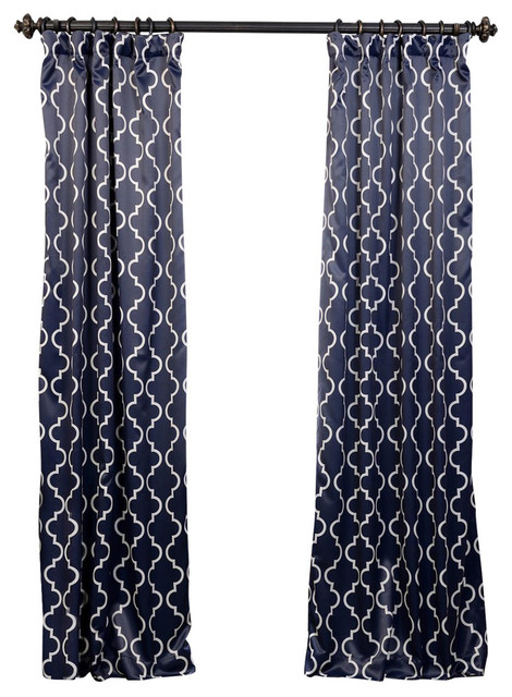 Seville Navy Blackout Curtain, Set of 2 - Mediterranean - Curtains - by