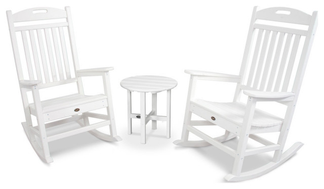 Trex Outdoor Furniture Yacht Club Rocker 3-Piece Set, Classic White
