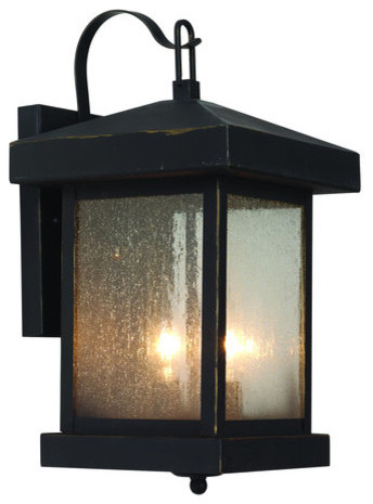 Trans Globe Lighting 45641 Asian Two Light Trans Globe Lighting 2 Light Outdoor Medium Wall Sconce Weather Bronze Transitional