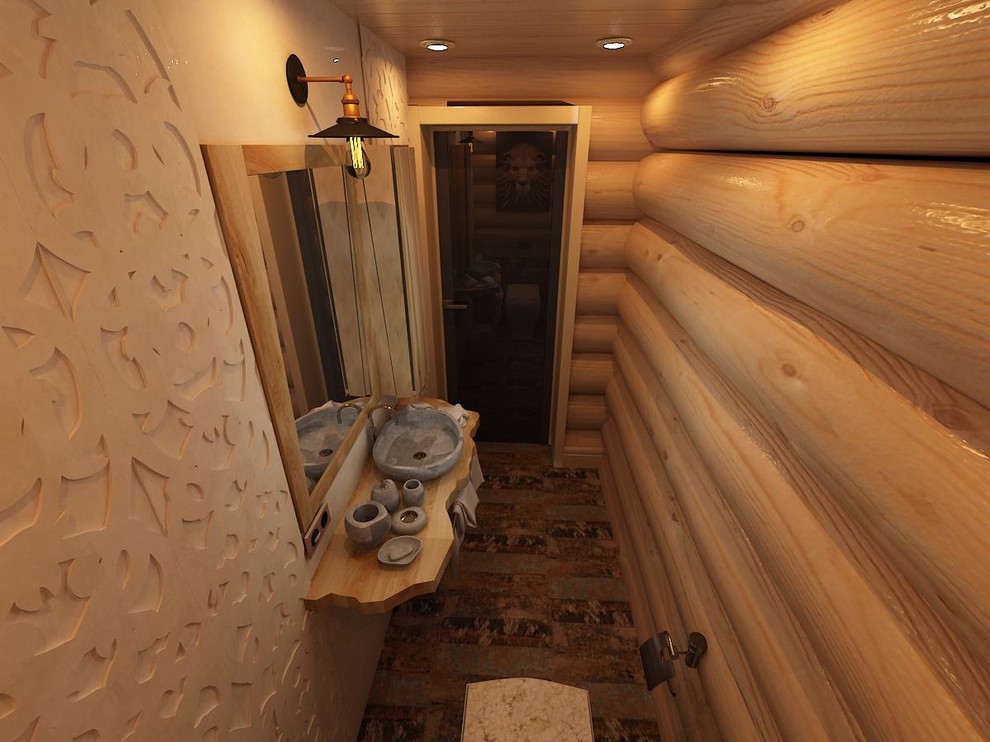 Проект, интерьер бани из бревна