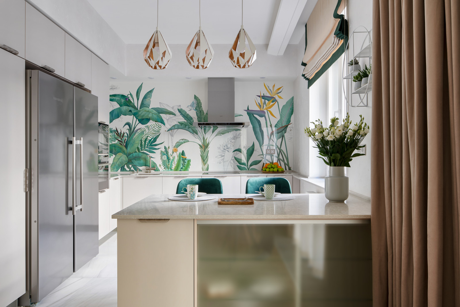 Роспись стен в кухонной зоне