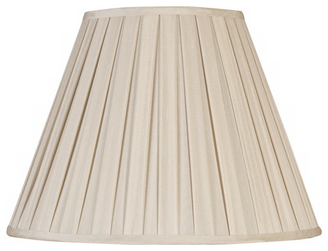 Off White Faux Silk Pleated Shade 8x16x12 (Spider) - Traditional - Lamp ...