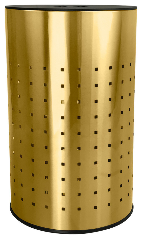 Brushed Gold Laundry Bin and Hamper