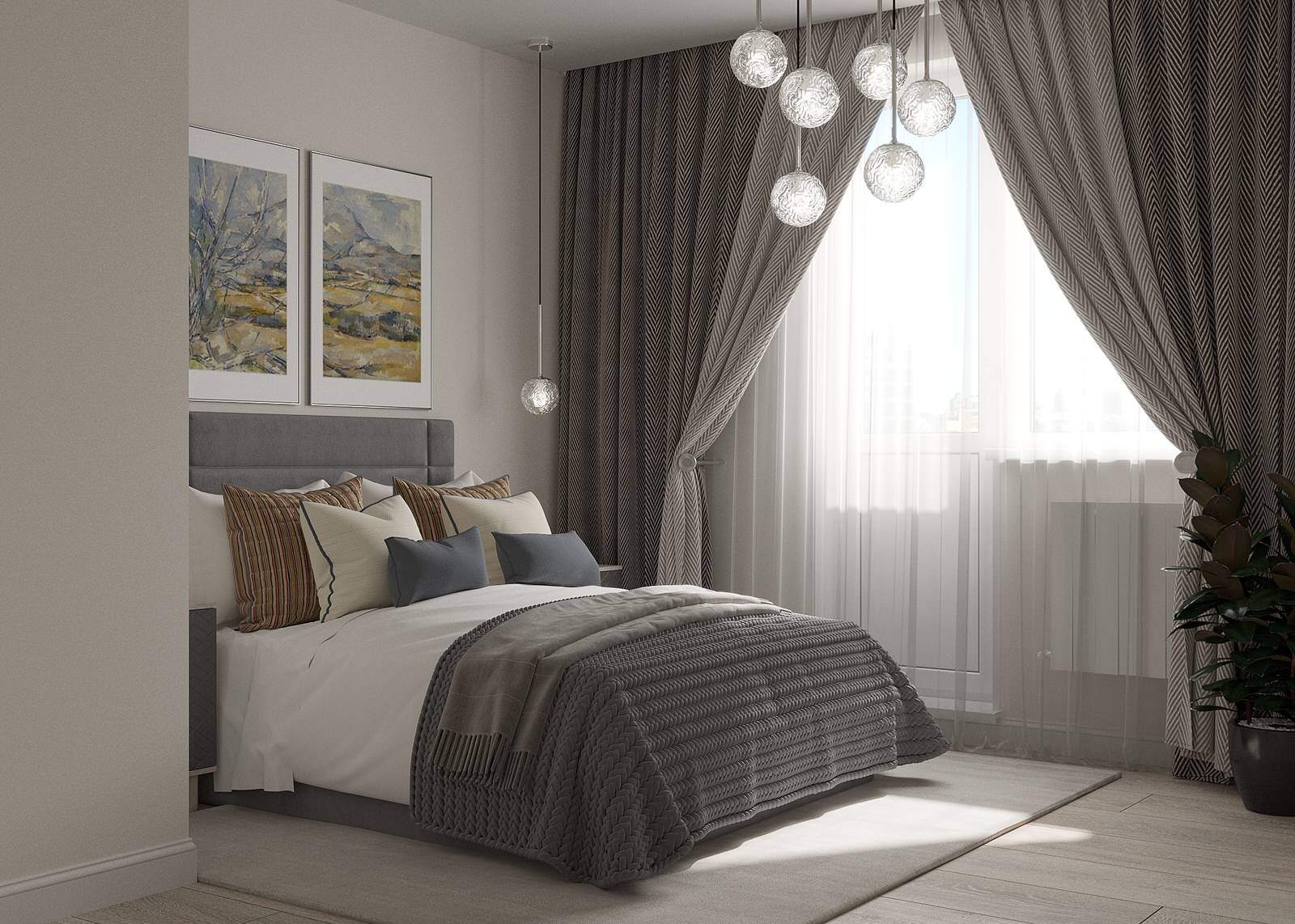 Спальня в современном стиле 12 м2